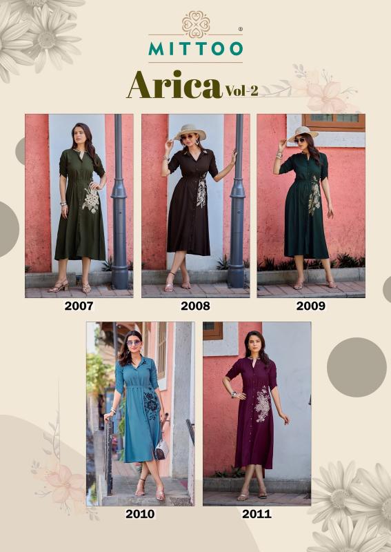 Mittoo arica vol 2 thread work wholesale kurtis